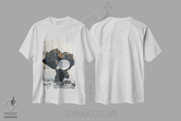 تیشرت سفید طرح دار ناپایدار، هنر دیجیتال اثر سینتیا دکر | immage.ir