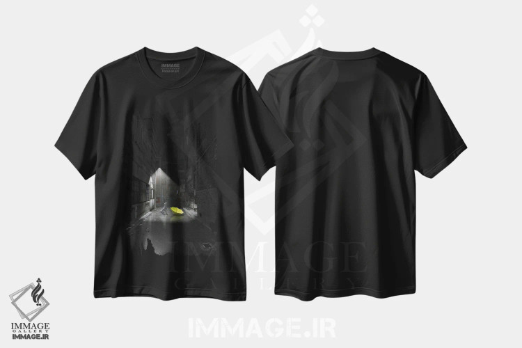 تیشرت مشکی طرح دار نشئگی روحانی، هنر دیجیتال اثر سینتیا دکر | immage.ir