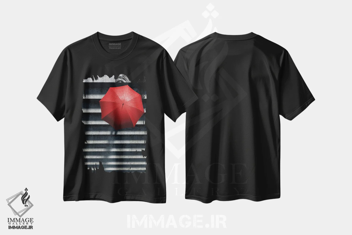 تیشرت مشکی طرح دار پله ها، هنر دیجیتال اثر سینتیا دکر | immage.ir