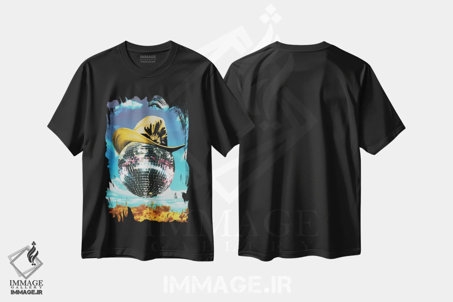 تیشرت مشکی طرح دار کلانتر جدید در شهر، تزئینی اثر کروموآی | فروشگاه ایماژ
