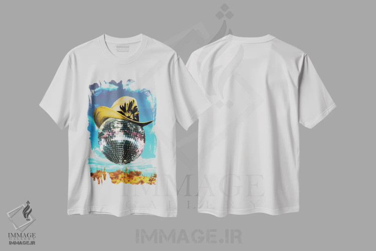 تیشرت سفید طرح دار کلانتر جدید در شهر، تزئینی اثر کروموآی | immage.ir