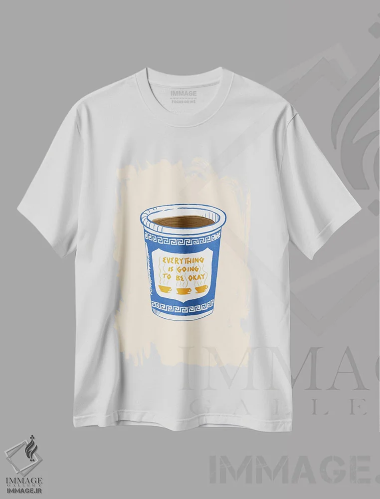 تیشرت سفید طرح دار همه چیز درست خواهد شد، هنر فاخر معاصر اثر کروموآی | فروشگاه ایماژ