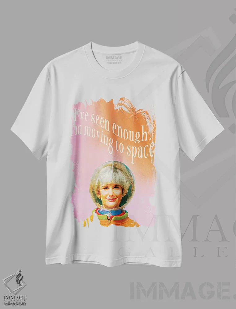 تیشرت سفید طرح دار کافی دیده ام، تزئینی اثر کروموآی | فروشگاه ایماژ