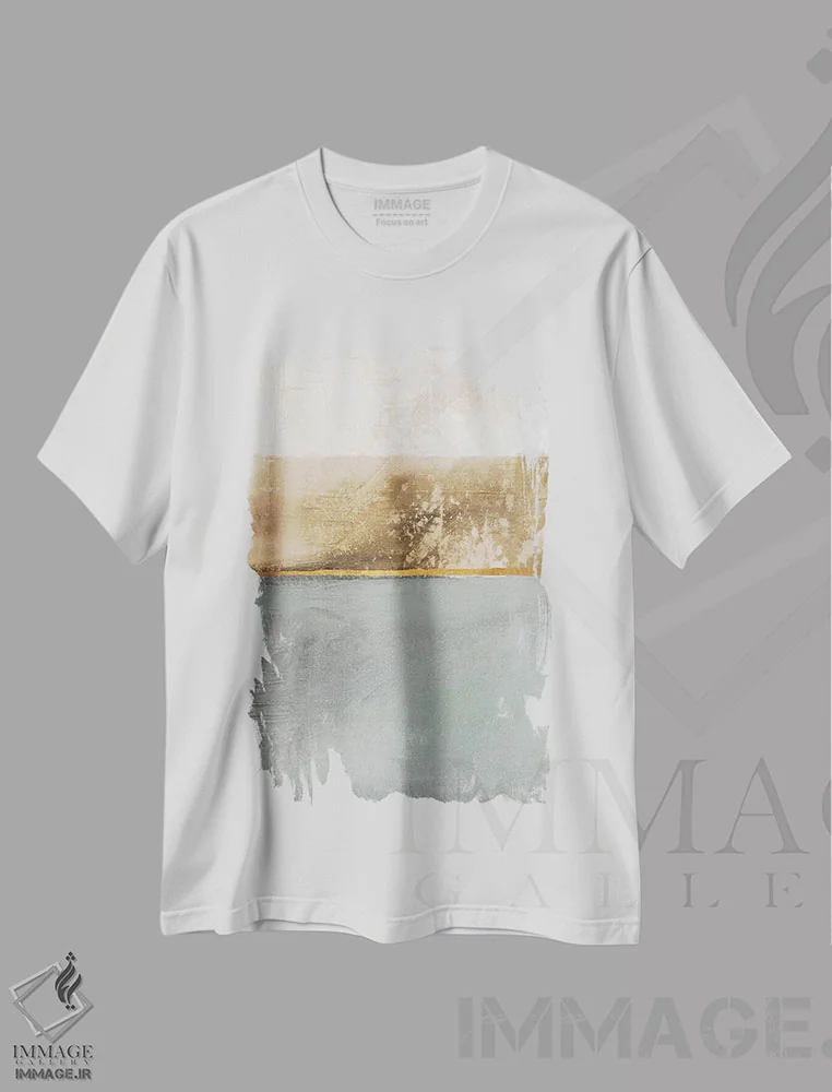 تیشرت سفید طرح دار آشنا به نظر می رسد اثر دن منیلی | فروشگاه ایماژ