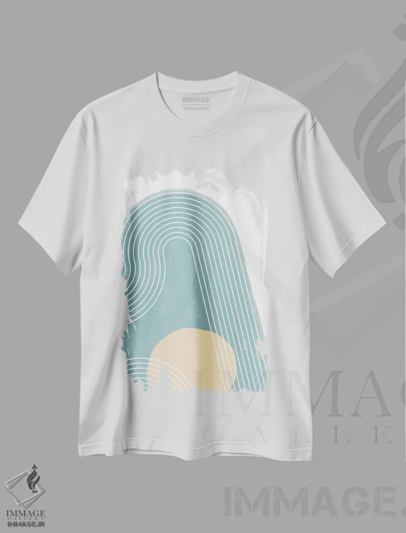 تیشرت سفید طرح دار مدرن I اثر دن منیلی | فروشگاه ایماژ