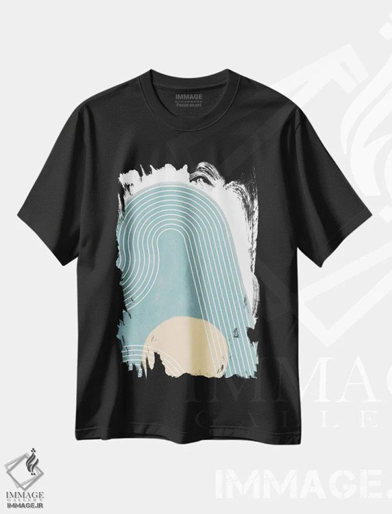 تیشرت مشکی طرح دار مدرن I اثر دن منیلی | immage.ir