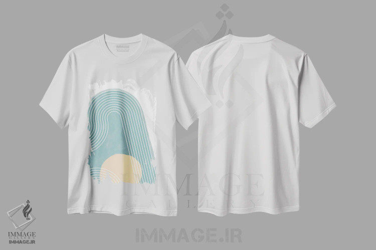 تیشرت سفید طرح دار مدرن I اثر دن منیلی | فروشگاه ایماژ