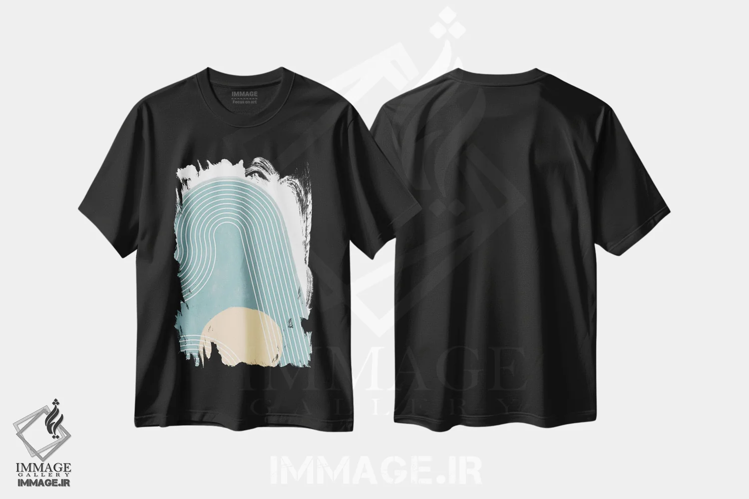 تیشرت مشکی طرح دار مدرن I اثر دن منیلی | immage.ir