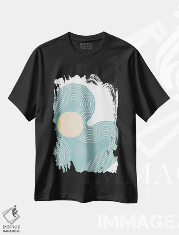 تیشرت مشکی طرح دار مدرن II اثر دن منیلی | فروشگاه ایماژ