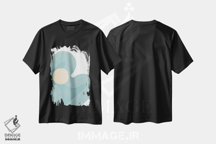تیشرت مشکی طرح دار مدرن II اثر دن منیلی | فروشگاه ایماژ