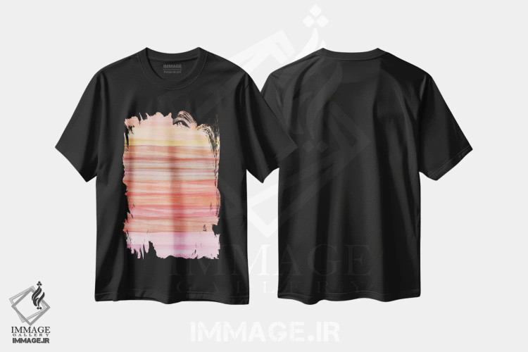 تیشرت مشکی طرح دار انتزاعی آسمان نقاشی شده اثر دن منیلی | immage.ir
