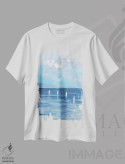تیشرت سفید طرح دار قایق ها و امواج I، آبستره اثر دن منیلی | immage.ir