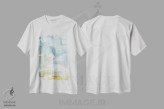 تیشرت سفید طرح دار انتزاعی آسمان پراکنده اثر دن منیلی | immage.ir