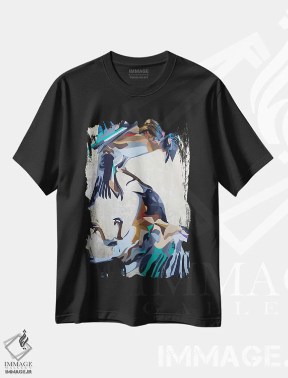 تیشرت مشکی طرح دار بقای اصلح، هنر فاخر معاصر اثر داز | immage.ir
