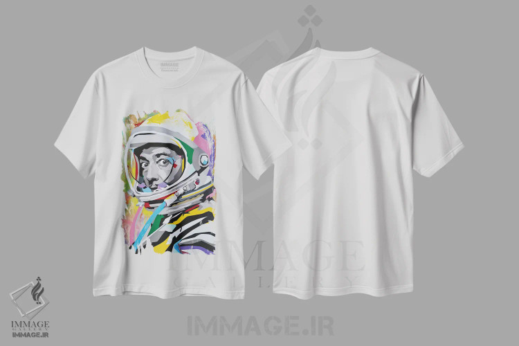 تیشرت سفید طرح دار کازمو دالی، هنر فاخر اثر داز | فروشگاه ایماژ
