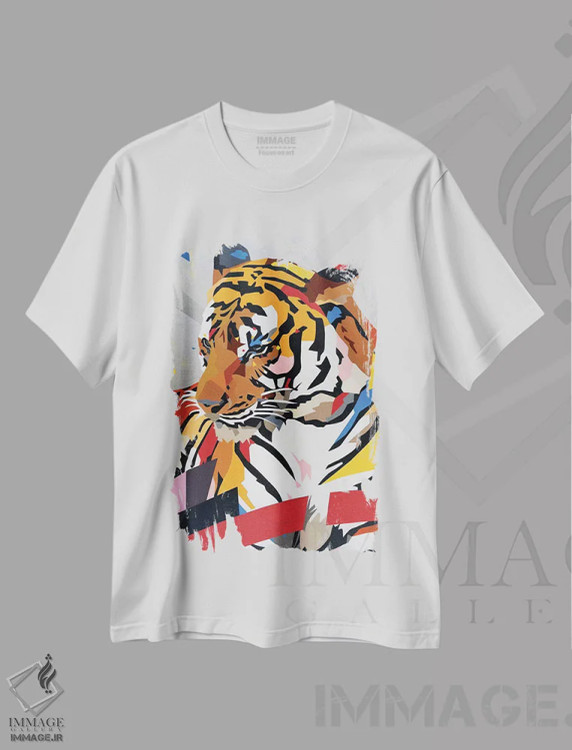 تیشرت سفید طرح دار ببر چینی، هنر خیابانی اثر داز | immage.ir