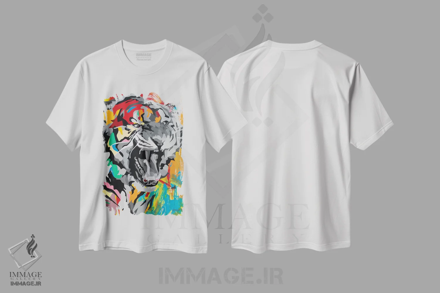 تیشرت سفید طرح دار ببر، هنر فاخر اثر داز | فروشگاه ایماژ
