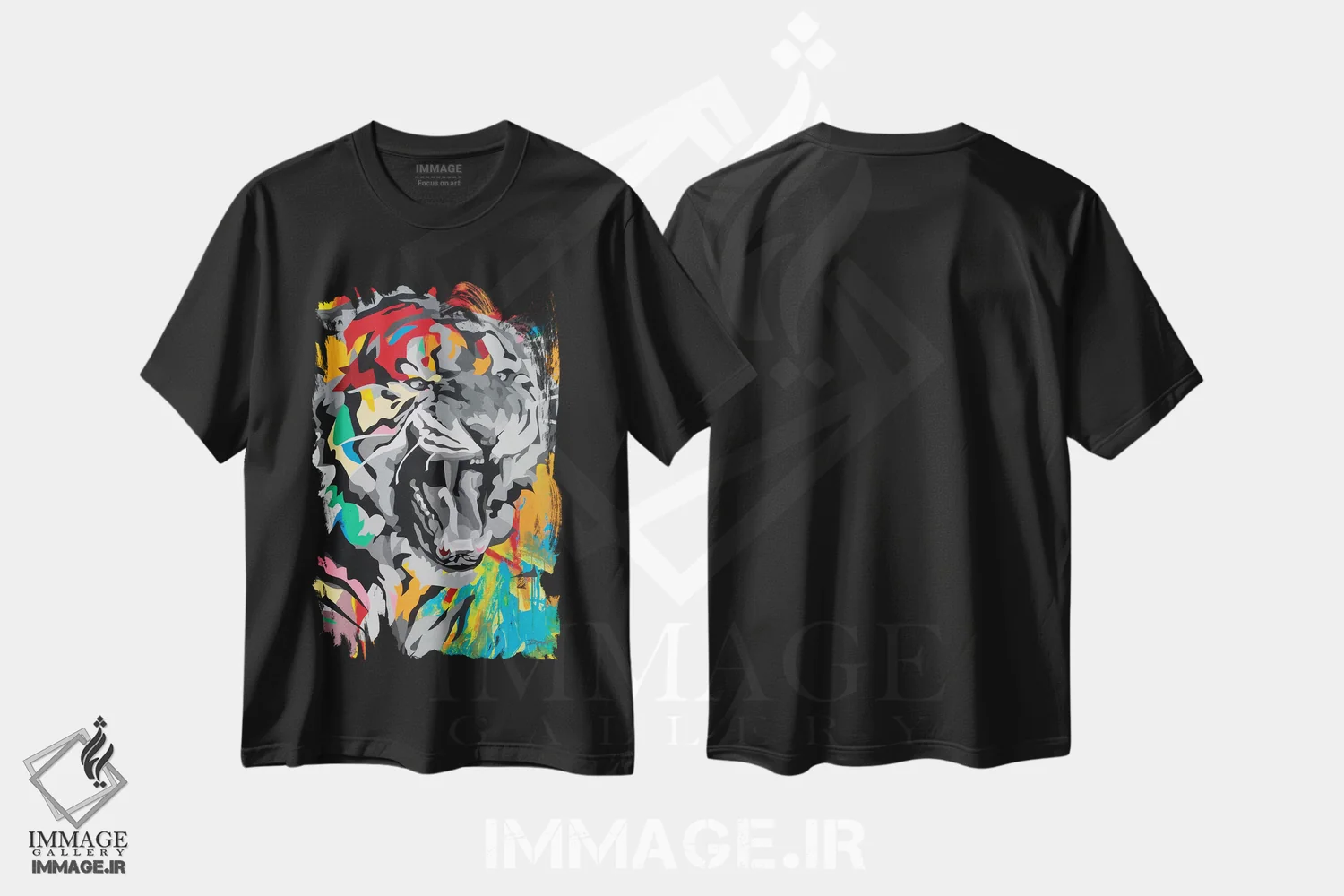 تیشرت مشکی طرح دار ببر، هنر فاخر اثر داز | immage.ir