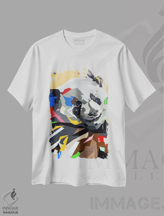 تیشرت سفید طرح دار پاندای شاد، هنر خیابانی اثر داز | immage.ir