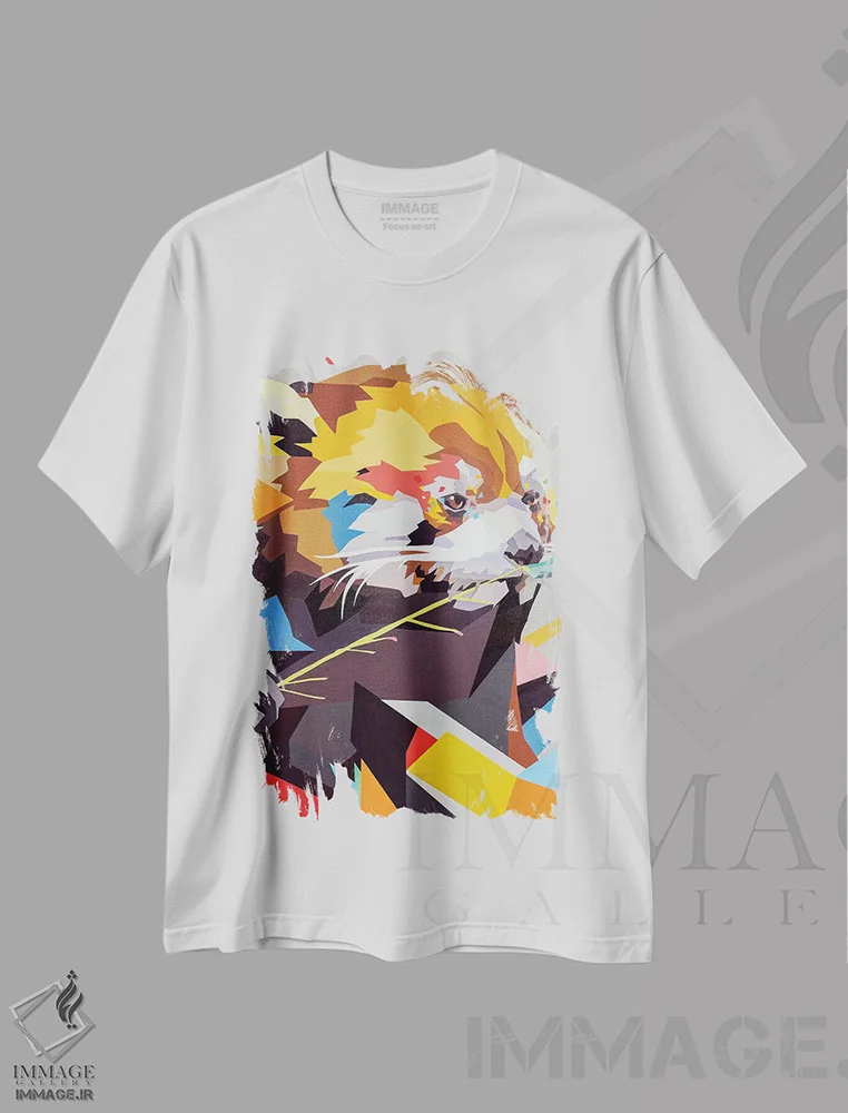 تیشرت سفید طرح دار پاندای قرمز II، هنر فاخر اثر داز | فروشگاه ایماژ