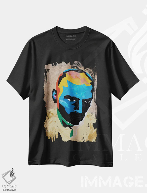 تیشرت مشکی طرح دار مطالعه ای برای پرتره I، هنر فاخر معاصر اثر داز | immage.ir