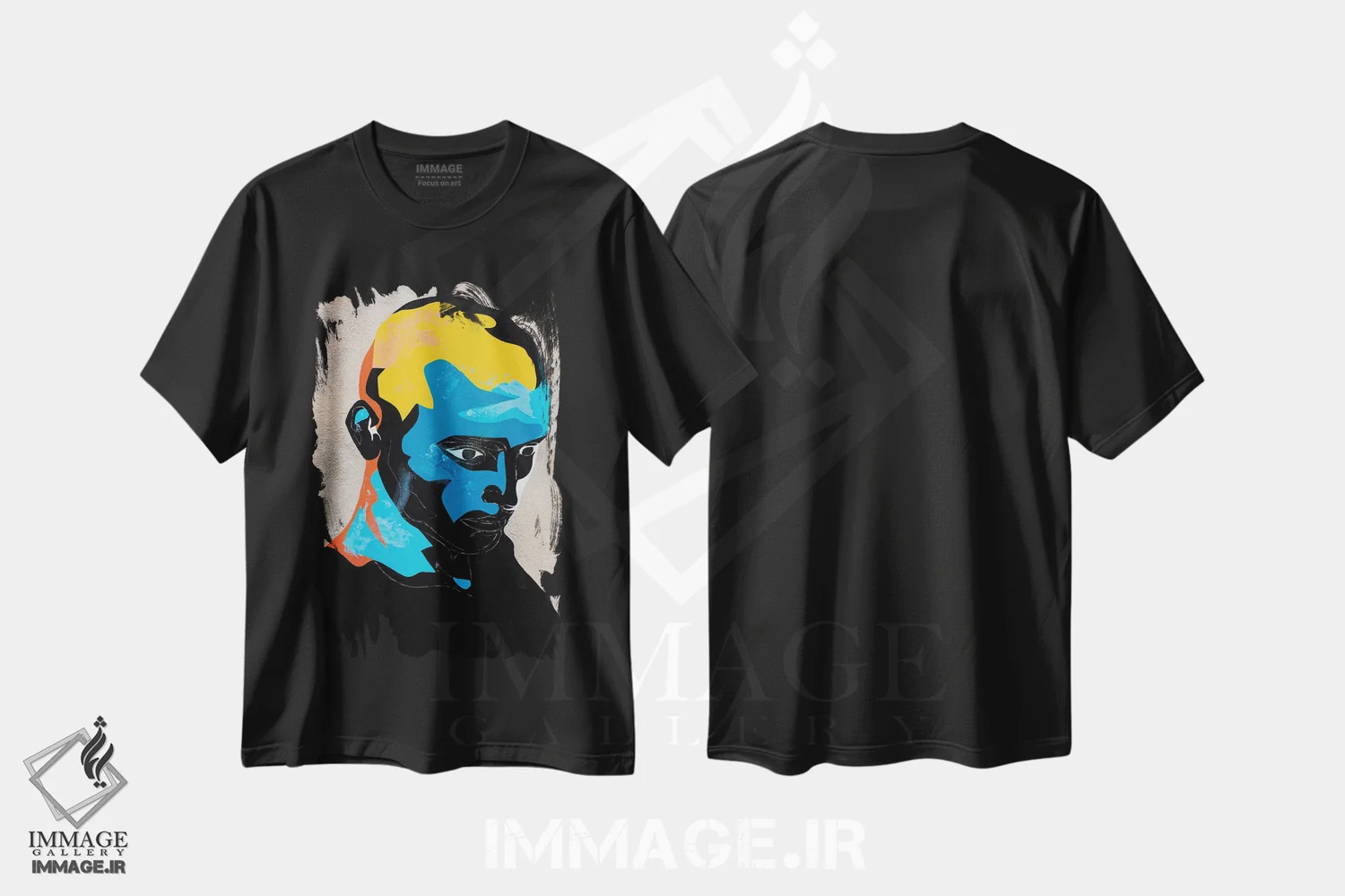 تیشرت مشکی طرح دار مطالعه ای برای پرتره IV، هنر فاخر معاصر اثر داز | immage.ir