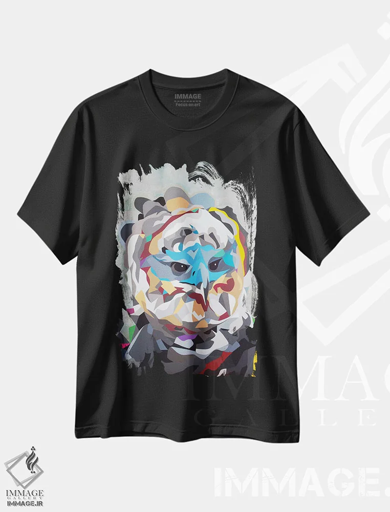 تیشرت مشکی طرح دار هارپی، هنر فاخر معاصر اثر داز | فروشگاه ایماژ