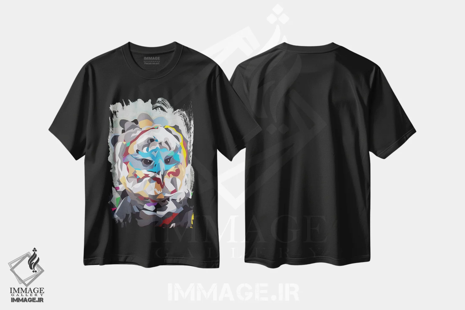 تیشرت مشکی طرح دار هارپی، هنر فاخر معاصر اثر داز | فروشگاه ایماژ