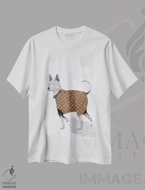 تیشرت سفید طرح دار ال وی، هنر دیجیتال اثر امبر دی | فروشگاه ایماژ