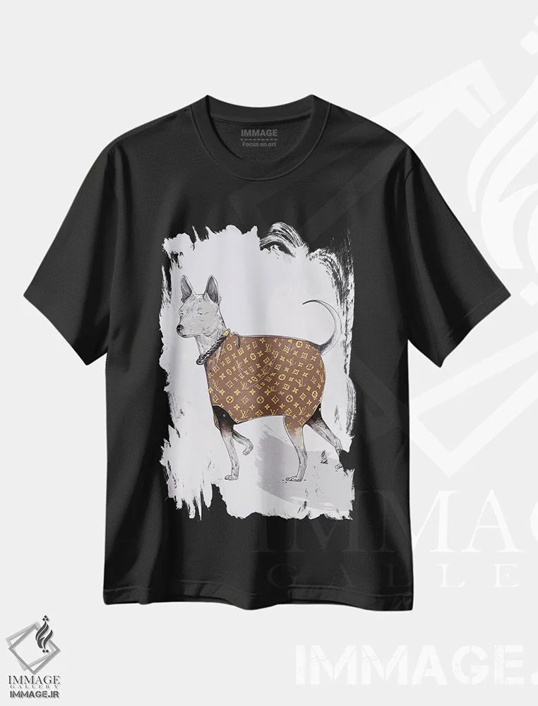 تیشرت مشکی طرح دار ال وی، هنر دیجیتال اثر امبر دی | immage.ir