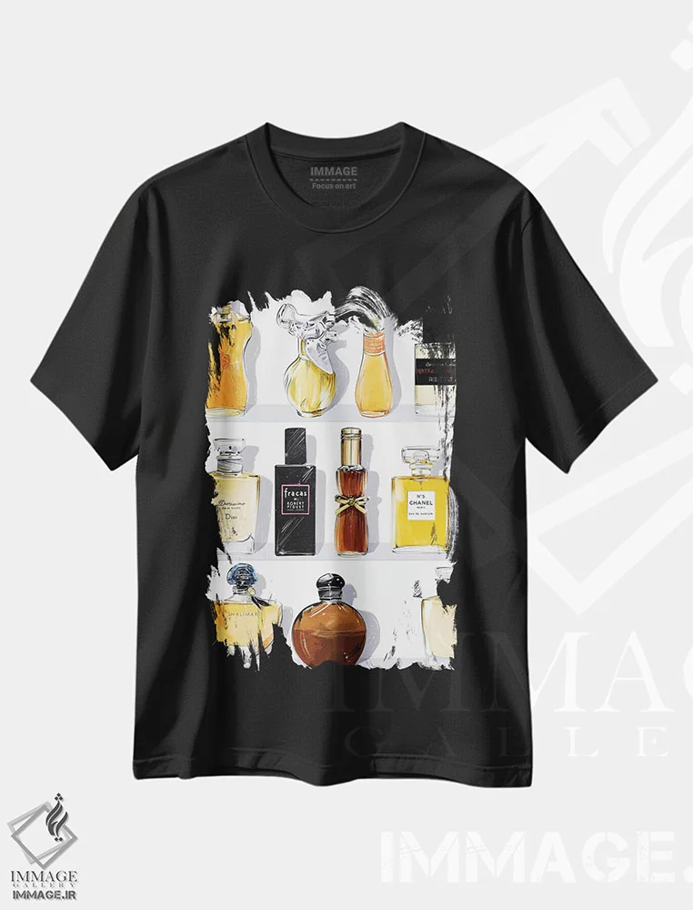 تیشرت مشکی طرح دار White Background,سالن، زمینه سفید اثر امبر دی | فروشگاه ایماژ
