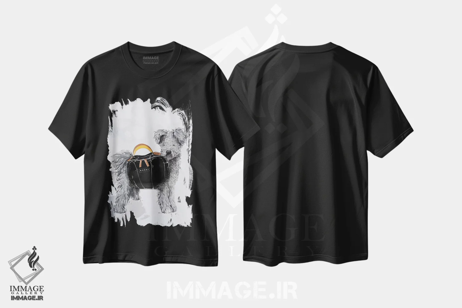 تیشرت مشکی طرح دار مارنی، هنر دیجیتال اثر امبر دی | فروشگاه ایماژ