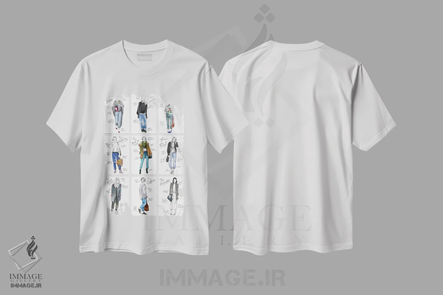 تیشرت سفید طرح دار تمام دوست پسرها، دست نقاشی و طراحی دستی اثر امبر دی | فروشگاه ایماژ