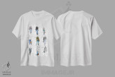 تیشرت سفید طرح دار تمام دوست پسرها، دست نقاشی و طراحی دستی اثر امبر دی | فروشگاه ایماژ