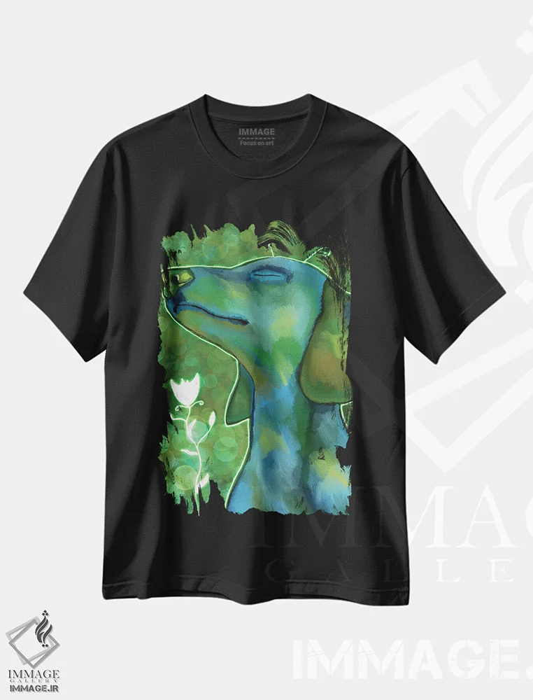 تیشرت مشکی طرح دار دخسوند افسانه ای، دکور معاصر اثر دائو زد | فروشگاه ایماژ