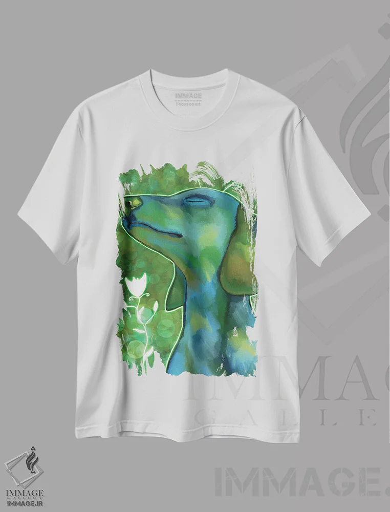 تیشرت سفید طرح دار دخسوند افسانه ای، دکور معاصر اثر دائو زد | immage.ir