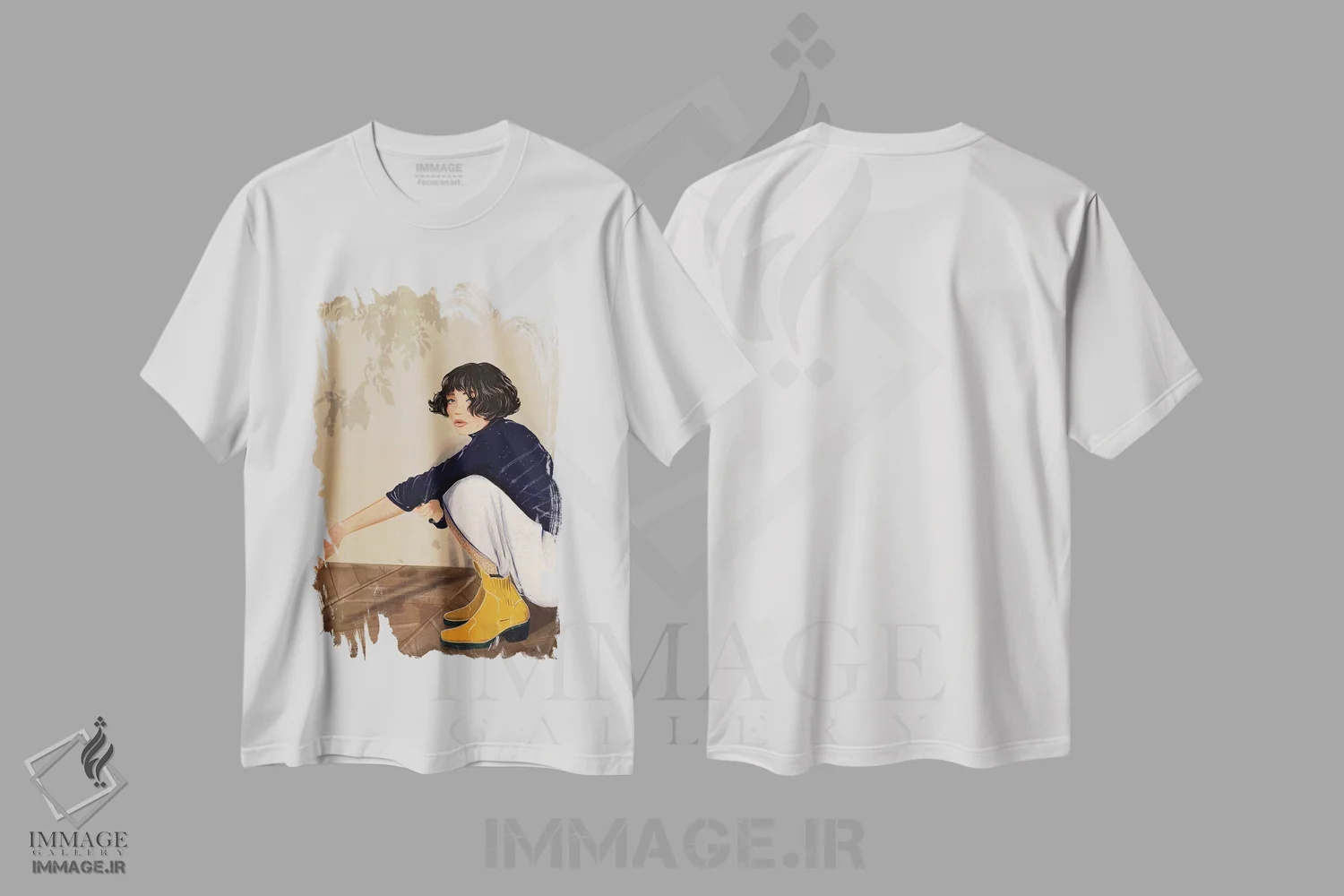 تیشرت سفید طرح دار لولا، دست نقاشی و طراحی دستی اثر امبر دی | immage.ir