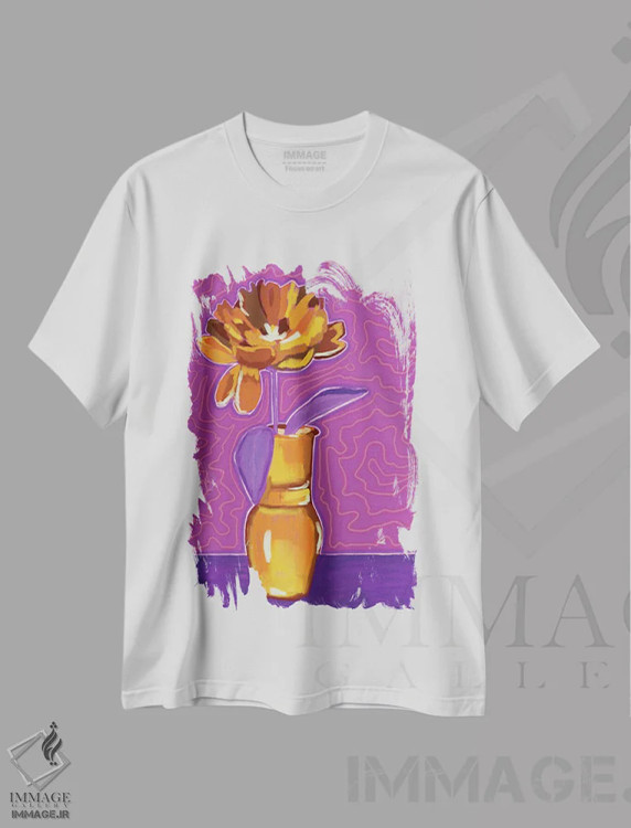 تیشرت سفید طرح دار لطافت، نئون اثر دائو زد | فروشگاه ایماژ