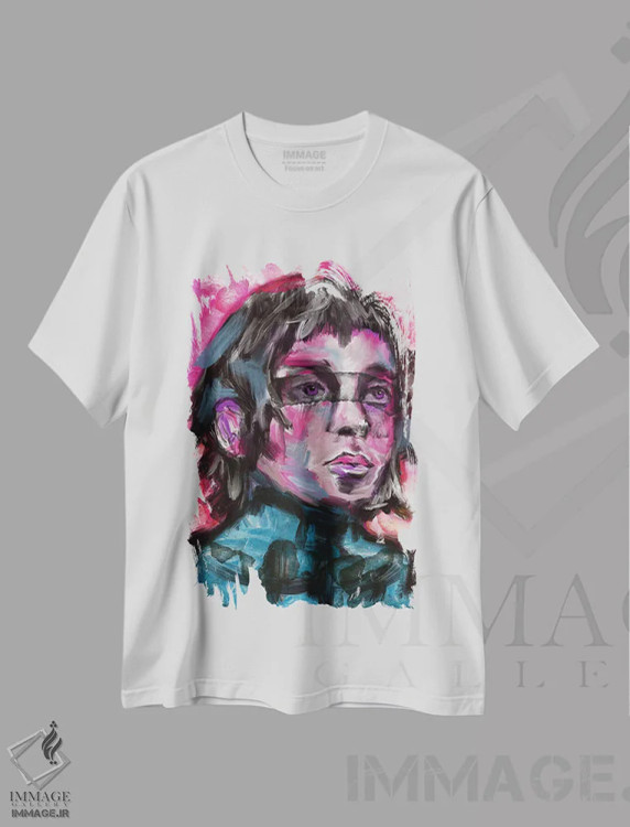 تیشرت سفید طرح دار شجاعت، دکور معاصر اثر دائو زد | فروشگاه ایماژ