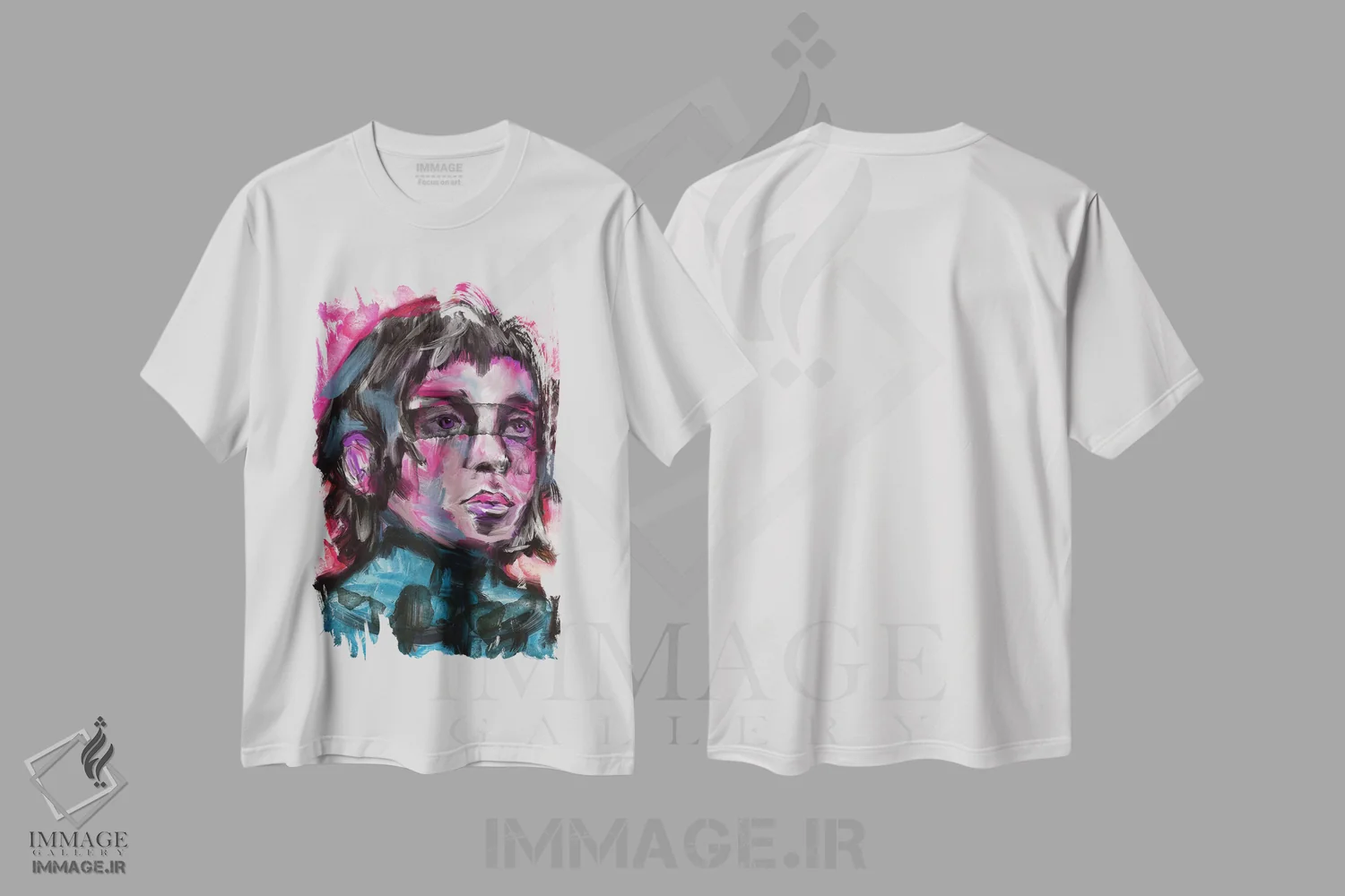 تیشرت سفید طرح دار شجاعت، دکور معاصر اثر دائو زد | فروشگاه ایماژ