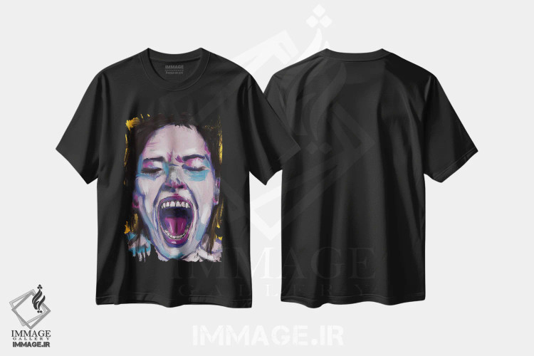 تیشرت مشکی طرح دار بیان/ابراز، دکور معاصر اثر دائو زد | immage.ir