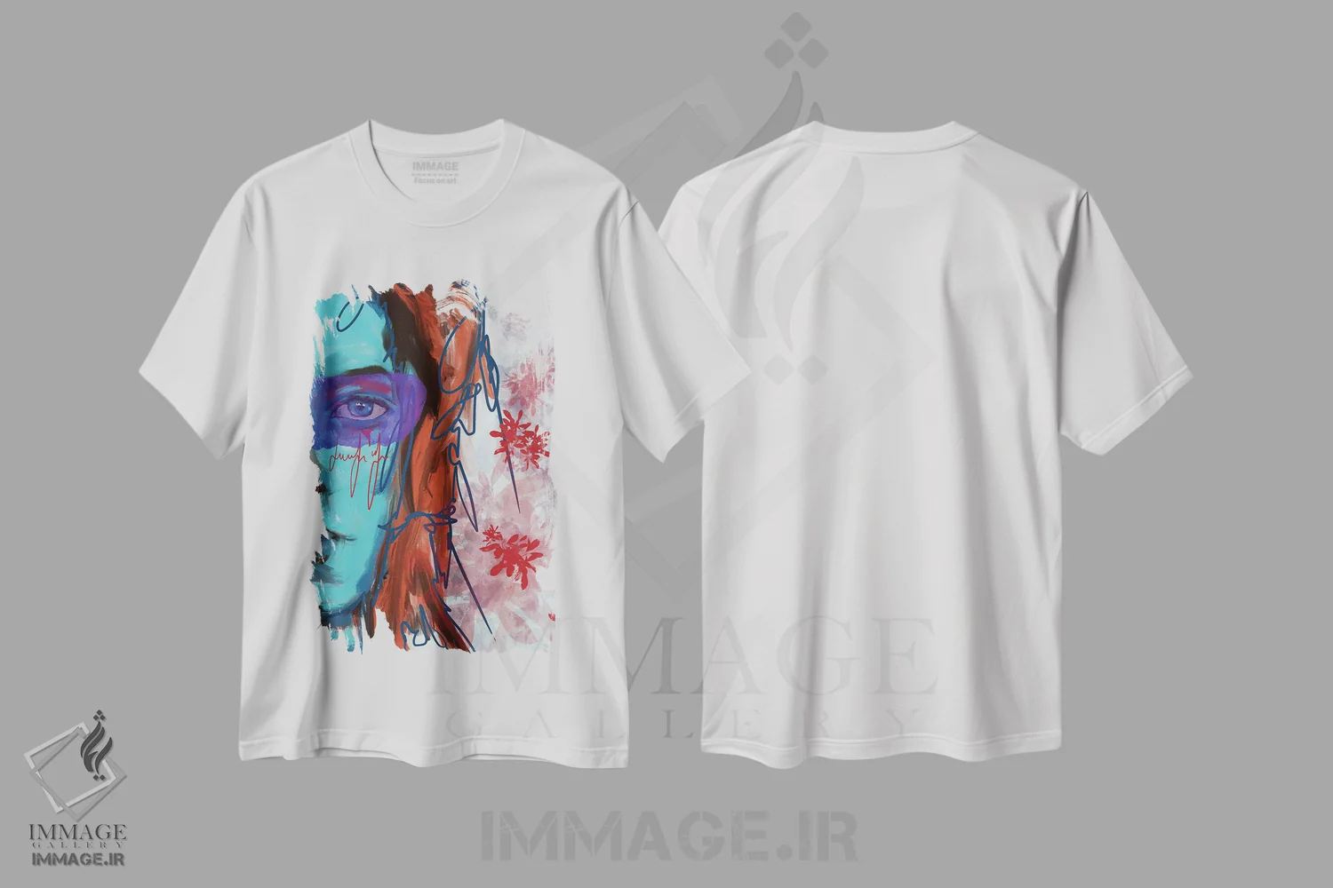 تیشرت سفید طرح دار صبر، دکور معاصر اثر دائو زد | immage.ir