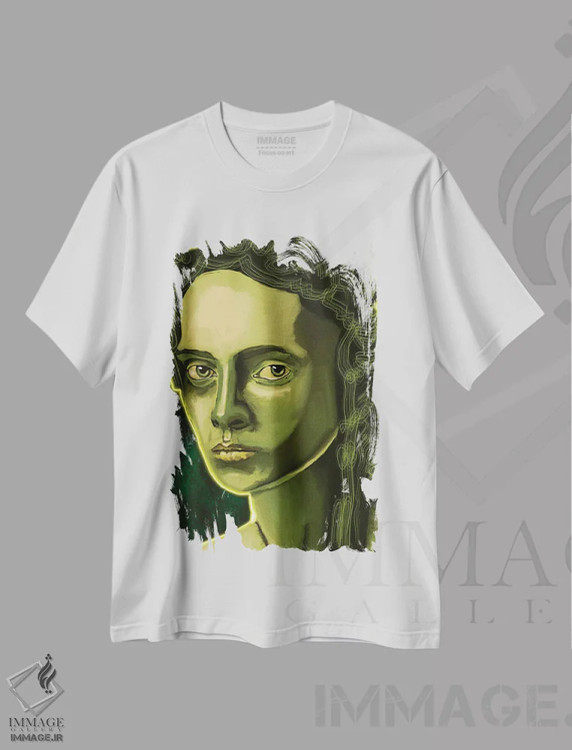 تیشرت سفید طرح دار دگرگونی/تغییر شکل، دکور معاصر اثر دائو زد | immage.ir