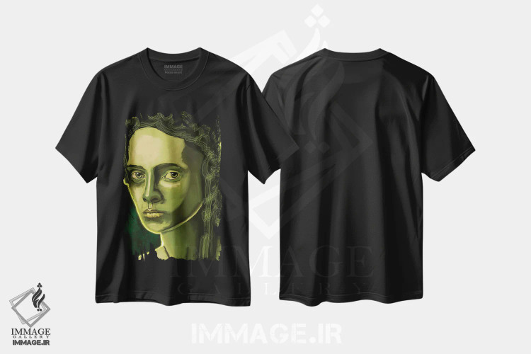 تیشرت مشکی طرح دار دگرگونی/تغییر شکل، دکور معاصر اثر دائو زد | فروشگاه ایماژ