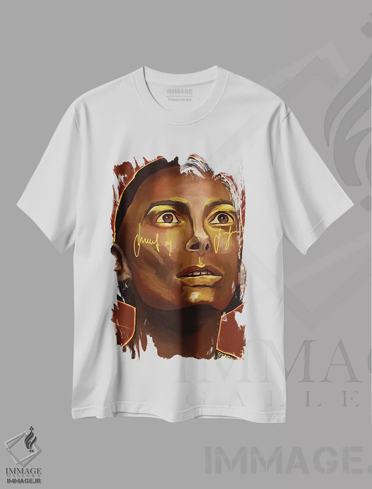 تیشرت سفید طرح دار طعنه/کنایه، دکور معاصر اثر دائو زد | فروشگاه ایماژ