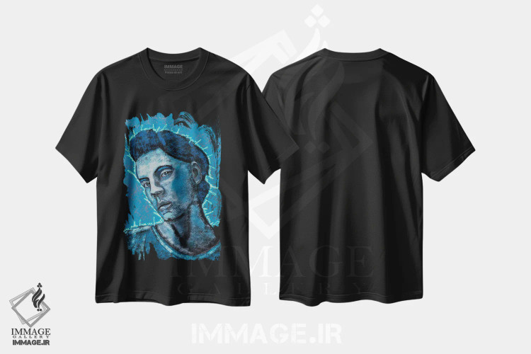 تیشرت مشکی طرح دار ایثار نفس، دکور معاصر اثر دائو زد | فروشگاه ایماژ