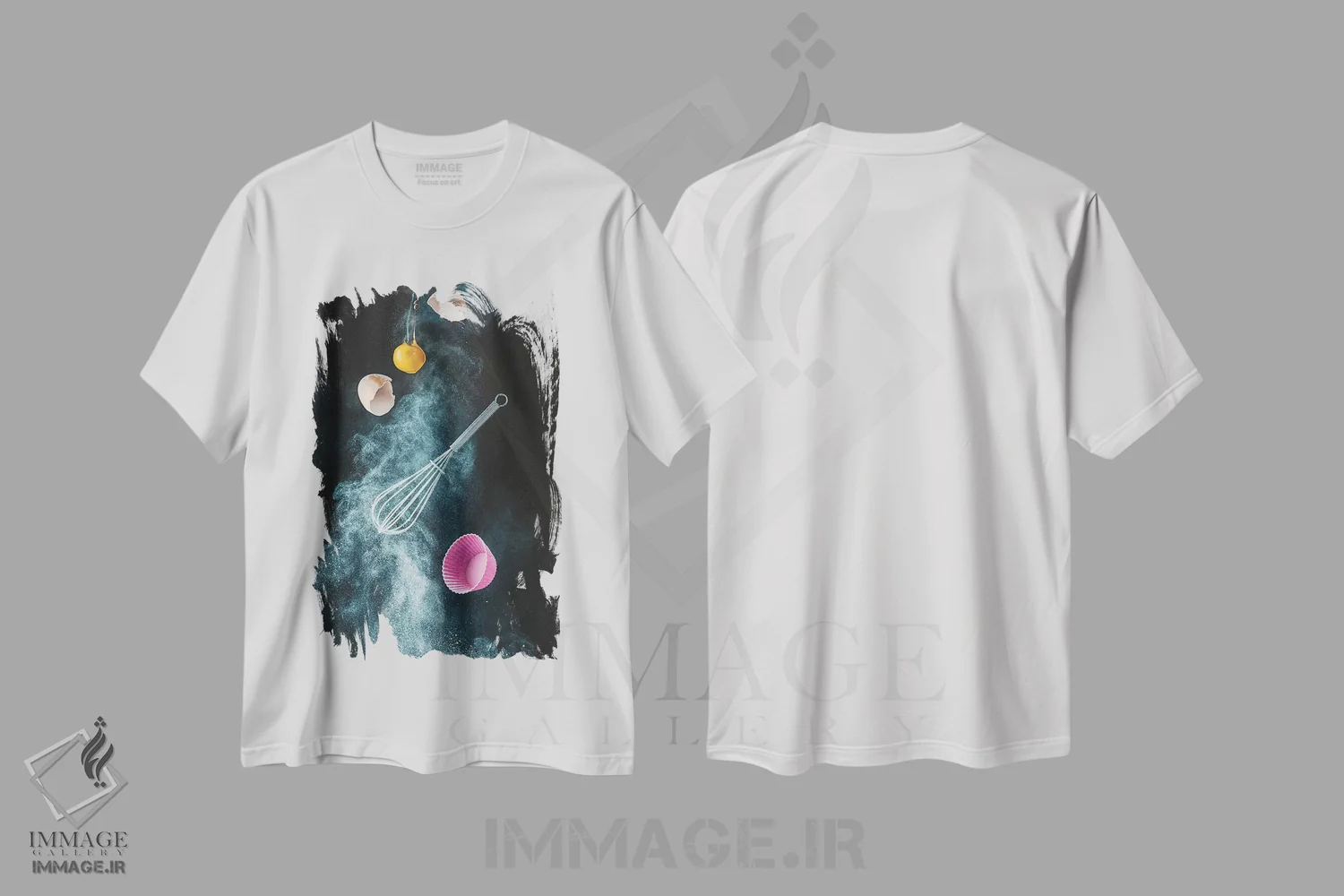 تیشرت سفید طرح دار آشفتگی در آشپزخانه، تزئینی اثر دینا بلنکو | immage.ir