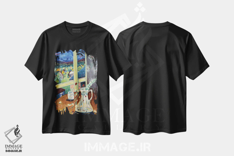 تیشرت مشکی طرح دار انتظار برای گذر طوفان، تزئینی اثر دبورا ایو آلاسترا | immage.ir