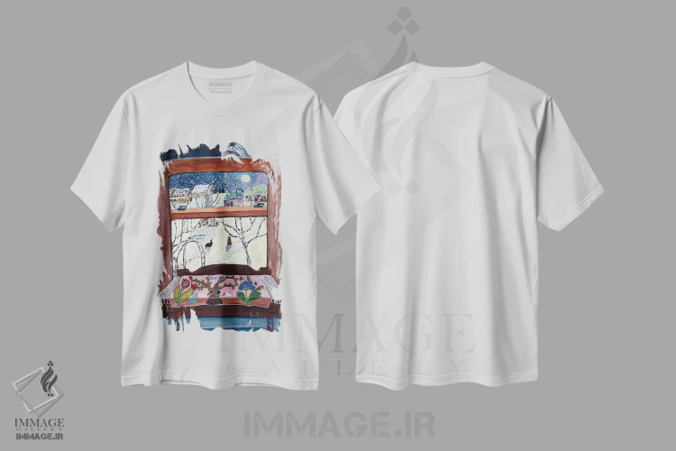 تیشرت سفید طرح دار خاطرات نقش دوخته شده، هنر فاخر معاصر اثر دبورا ایو آلاسترا | immage.ir