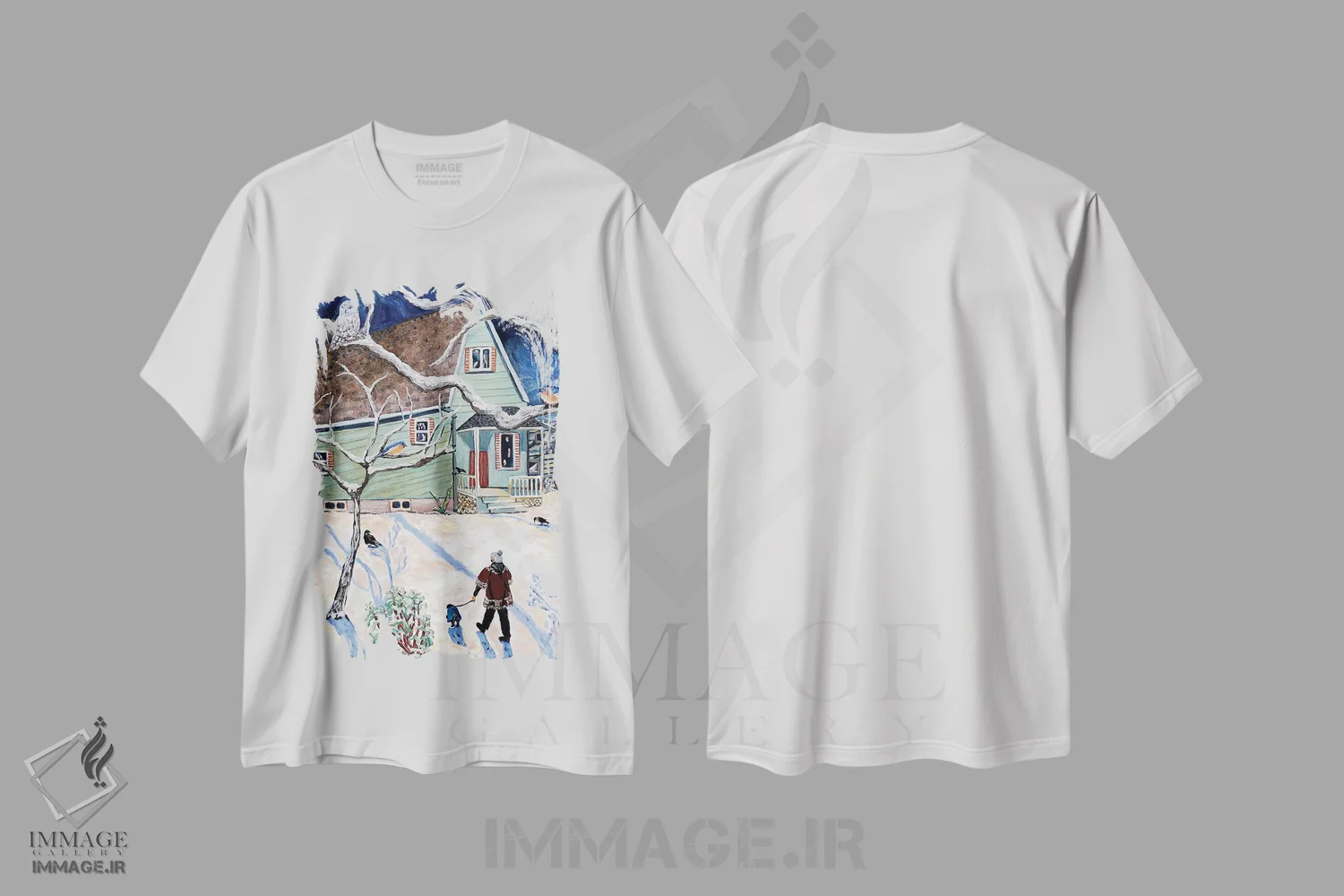 تیشرت سفید طرح دار انعکاس ها، هنر فاخر معاصر اثر دبورا ایو آلاسترا | immage.ir